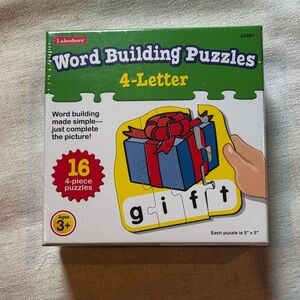 Lakeshore 4-Letter Word Building Puzzles - Red, Blue, Yellow